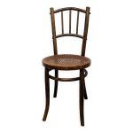 Chaise bistrot bois courb assise canne
