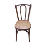 Chaise bistrot en bois courb et cannage