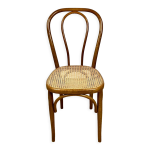 Chaise de bistrot en bois courb et cannage