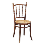 Chaise bistrot en bois tourn et cannage, thonet