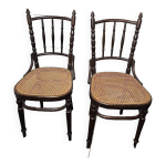 Chaises de bistrot cannes de marque fischel x 2
