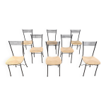 Chaises de bistrot italiennes vintage en métal noir et osier. belles et élégantes Chaises de bistrot italiennes vintage en métal noir et osier. belles et élégantes
