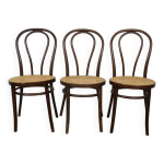 Chaises bistrot n18 en bois et cannage