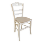Chaise bistrot patine blanche