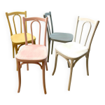 Chaises bistrot thonet vintage couleurs pastel