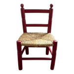 Chaise en bois et paille