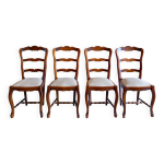 Chaise en bois et velour style louis xv