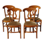 Chaises en bois et velours mordor�, les 4