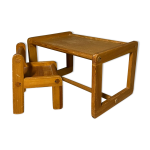 Chaise et bureau brutaliste pour enfant habitat 1970
