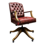 Chaise de bureau chesterfield classique anglaise en tissu sang de b?uf Chaise de bureau chesterfield classique anglaise en tissu sang de b?uf