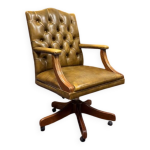 Chaise de bureau chesterfield jaune classique anglaise
