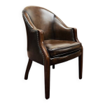 Chaise de bureau chesterfield marron