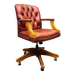 Chaise de bureau chesterfield rouge anglaise classique Chaise de bureau chesterfield rouge anglaise classique