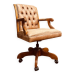 Chaise de bureau classique anglaise de président marron clair Chaise de bureau classique anglaise de président marron clair