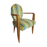 Chaise de bureau en hêtre et tissu vert Chaise de bureau en hêtre et tissu vert