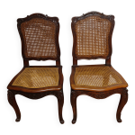 Chaises cannes noyer louis xv