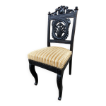 Chaise de château napoléon iii bois noirci doré 1860s valet de chambre vintage Chaise de château napoléon iii bois noirci doré 1860s valet de chambre vintage