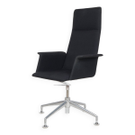 Chaise de confrence, brunner, avec revtement textile, noir, chrome