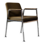 Chaise de conf�rence vintage allemande moderne marron du milieu du si�cle, fabriqu�e par drabert, 1970 ...