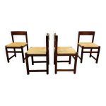 Chaises design brutaliste paillées Chaises design brutaliste paillées