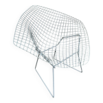 Chaise diamond en rilsan gris (rare) par harry bertoia pour knoll