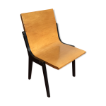 Chaises d glise ou d cole des annes 1950 en contreplaqu de htre et bois teint noir par roland rainer ...