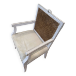 Chaise d'poque / fauteuil cann style louis xvi en bois et cannage