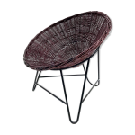 Chaise / fauteuil en rotin en forme de panier tiss des annes 80, allemagne