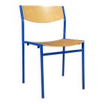 Chaise gijs van der sluis bois pieds bleu majorelle pays - bas annees 70