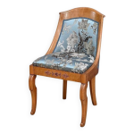 Chaise gondole en merisier et Érable moucheté, style charles x milieu xxe Chaise gondole en merisier et Érable moucheté, style charles x milieu xxe