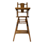 Chaise haute en bois vintage pour poupes