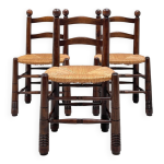 Chaise en htre et paille