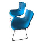 Chaise knoll harry bertoia collection originale bleue