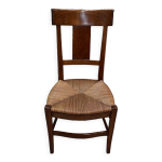 Chaise  langer paille en merisier, poque directoire - 1re partie du xixe