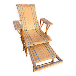 Chaise longue ajustable en bambou et rotin tress�