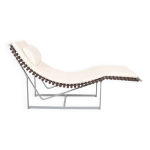 Chaise longue allemande  dossier en pine dorsale par peter strassl, annes 70