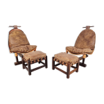 Chaises longues brsiliennes vintage, ensemble de 2 des annes 1960