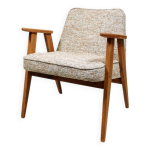 Chaise longue moderne du milieu du sicle, style bohme, bois de chne naturel, revtement marron