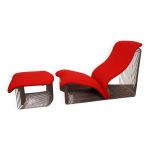 Chaise longue & pouf 'pantonova' ou modèle 125t par verner panton pour fritz hansen - danemark - 1970's ... Chaise longue & pouf 'pantonova' ou modèle 125t par verner panton pour fritz hansen - danemark - 1970's ...