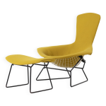 Chaise longue et repose - pieds vintage harry bertoia bird, knoll, vers les ann�es 1960, re