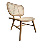 Chaise longue rtro en rotin / fauteuil / sige unique