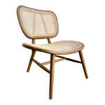 Chaise longue rtro en rotin / fauteuil / sige unique