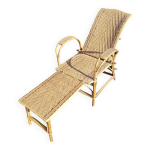 Chaise longue en rotin