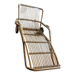 Chaise longue rotin de collection annes 60s