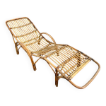 Chaise - longue en rotin italien