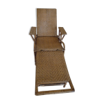 Chaise longue rotin vintage