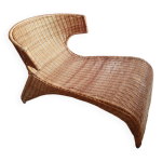 Chaise longue sv vintage en osier par monika muler