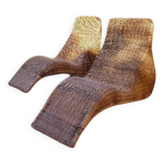 Chaises longues vintage karlskrona en osier et bambou par karl malmvell pour ikéa Chaises longues vintage karlskrona en osier et bambou par karl malmvell pour ikéa
