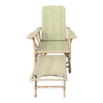 Chaise longue vintage osier rotin Chaise longue vintage osier rotin
