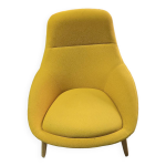 Chaise lounge herman miller naughtone always avec base en bois